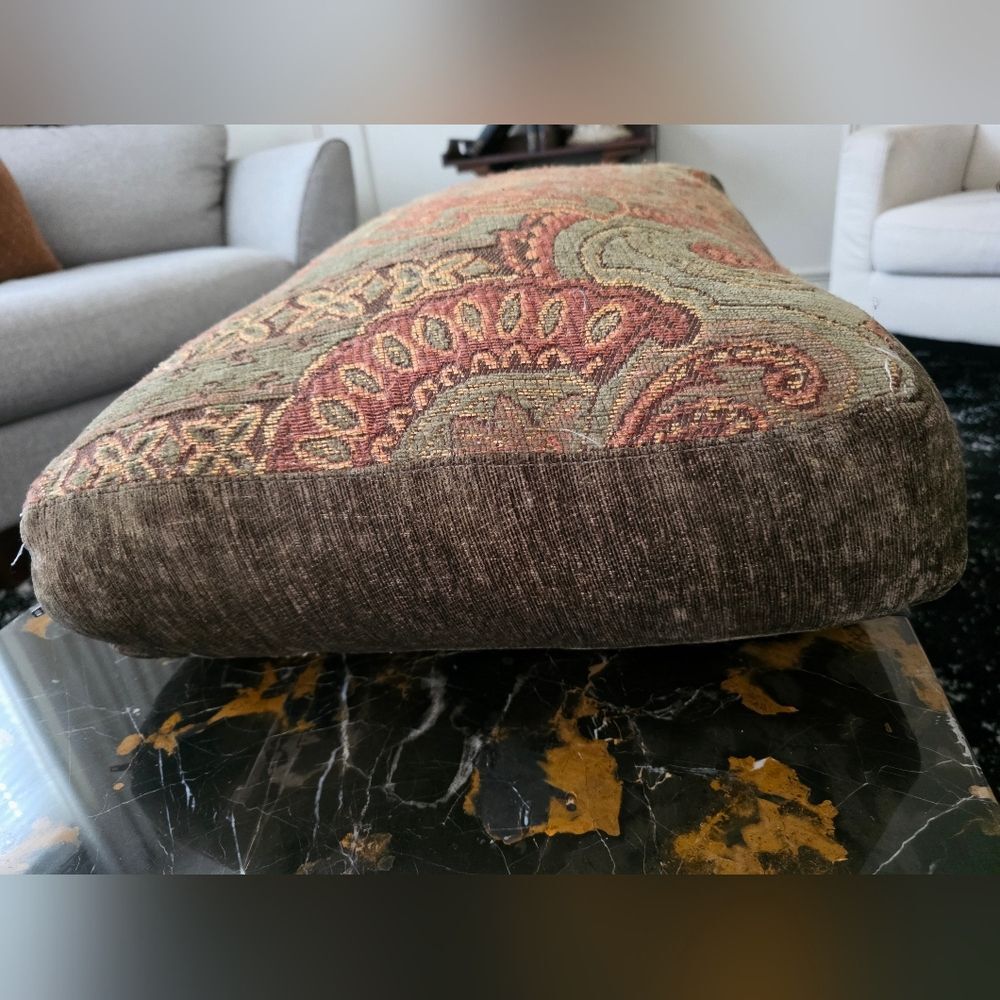 Paisley Tapestry Design Accent Chair Couch Pillow Cover Brown Rust Red Paisley - Picture 9 of 16